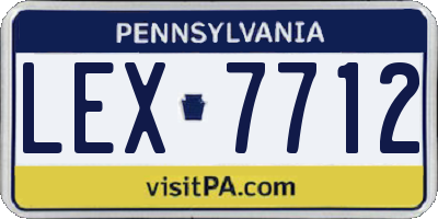 PA license plate LEX7712