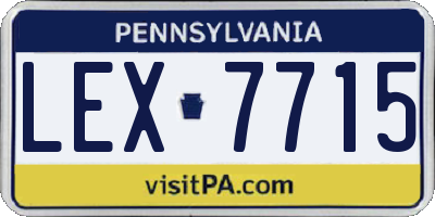 PA license plate LEX7715