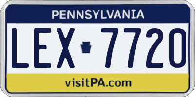 PA license plate LEX7720