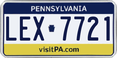 PA license plate LEX7721