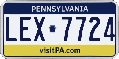 PA license plate LEX7724