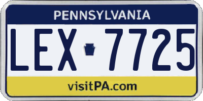 PA license plate LEX7725