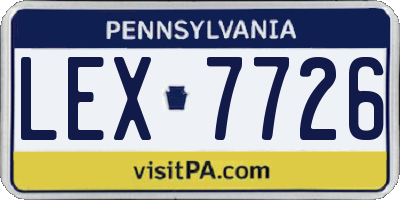 PA license plate LEX7726