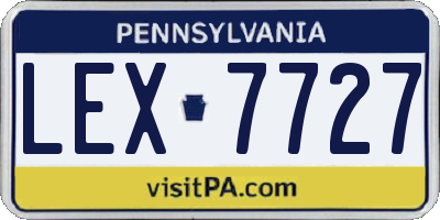 PA license plate LEX7727
