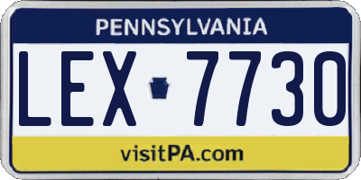 PA license plate LEX7730