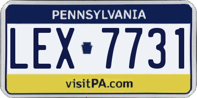 PA license plate LEX7731