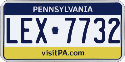 PA license plate LEX7732