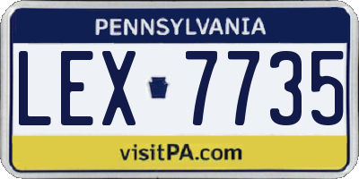 PA license plate LEX7735