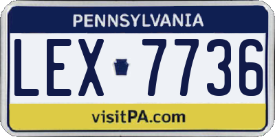 PA license plate LEX7736