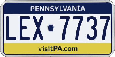 PA license plate LEX7737