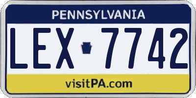 PA license plate LEX7742