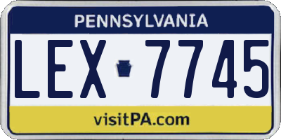 PA license plate LEX7745