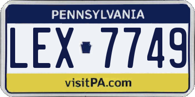 PA license plate LEX7749