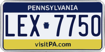 PA license plate LEX7750