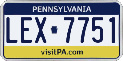 PA license plate LEX7751