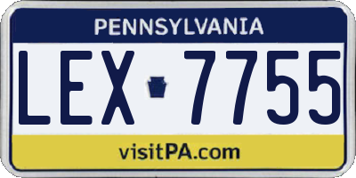 PA license plate LEX7755