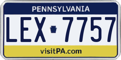PA license plate LEX7757