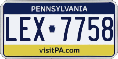 PA license plate LEX7758