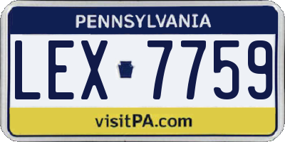 PA license plate LEX7759