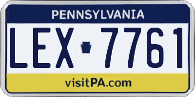 PA license plate LEX7761