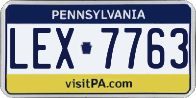PA license plate LEX7763