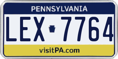 PA license plate LEX7764
