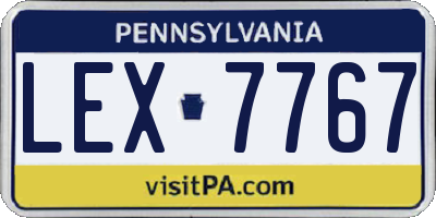 PA license plate LEX7767