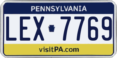 PA license plate LEX7769
