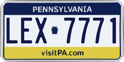 PA license plate LEX7771