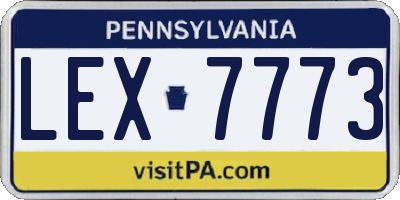 PA license plate LEX7773