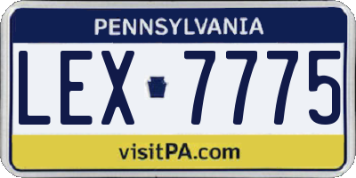PA license plate LEX7775