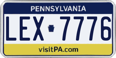 PA license plate LEX7776