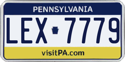 PA license plate LEX7779