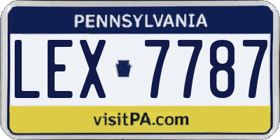 PA license plate LEX7787