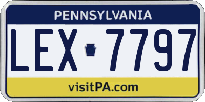 PA license plate LEX7797