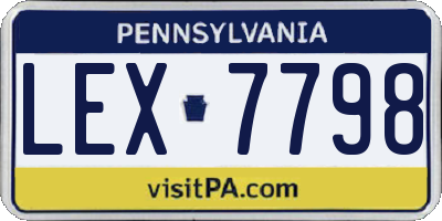 PA license plate LEX7798