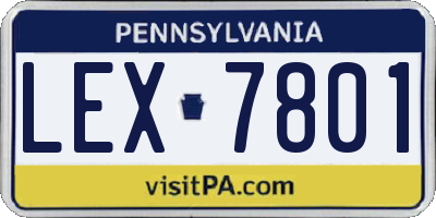 PA license plate LEX7801