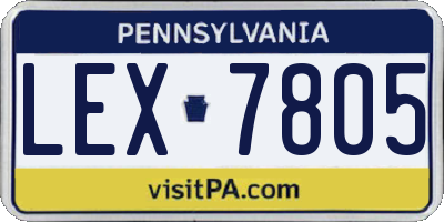 PA license plate LEX7805