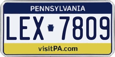 PA license plate LEX7809