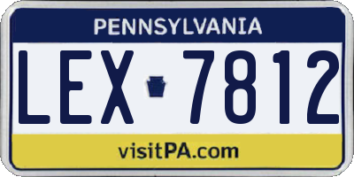 PA license plate LEX7812