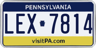 PA license plate LEX7814