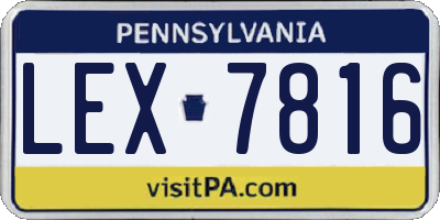PA license plate LEX7816