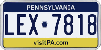 PA license plate LEX7818