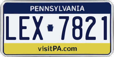 PA license plate LEX7821