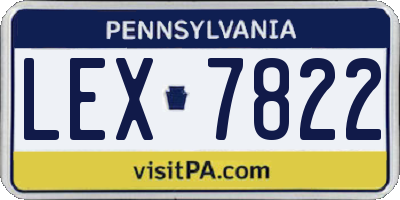 PA license plate LEX7822