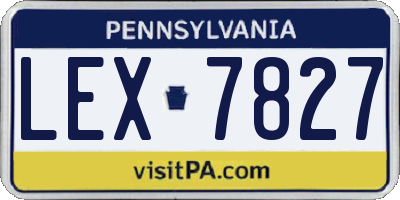 PA license plate LEX7827