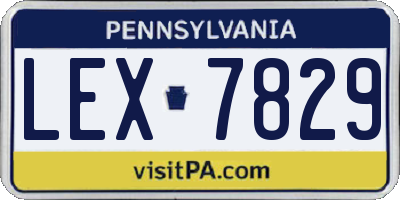PA license plate LEX7829