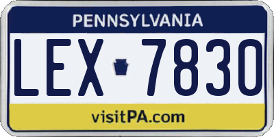 PA license plate LEX7830