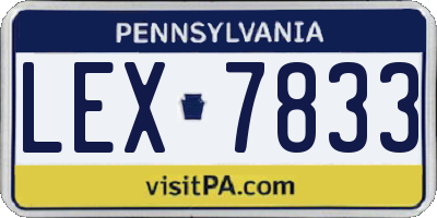 PA license plate LEX7833