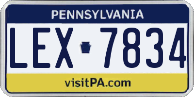 PA license plate LEX7834